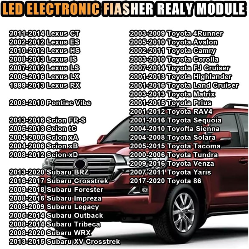 GLSOWEE Car LED Flasher Assy Relay, 8 Pin LM449 81980-50030 066500-4650, Electronic LED Turn Signal Relay Repair Super Flash, Fit for Most Car LED Turn Signal Light Bulbs - Image 2